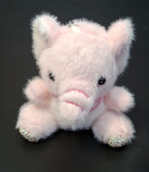 Breloc Elefănțel de pluș roz cu lăbuțe cu cristale – 14cm